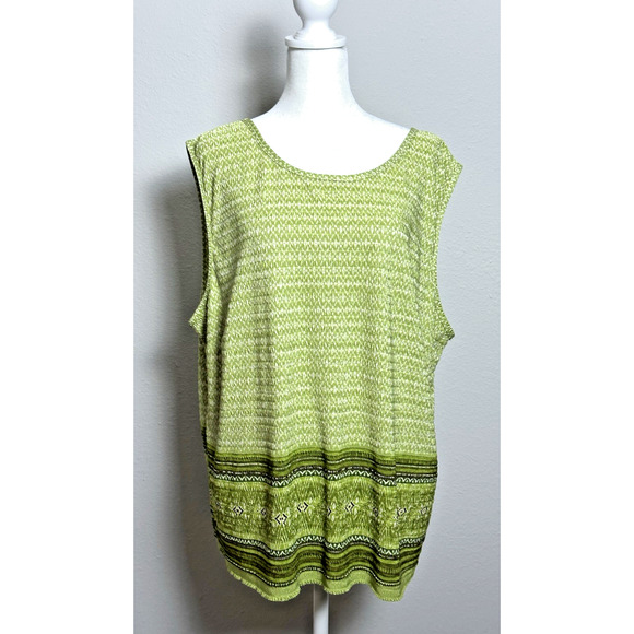 Rafael Women's Shell ( 2X) Pleated Textured Design Rafael Bohemian Top - Picture 1 of 16